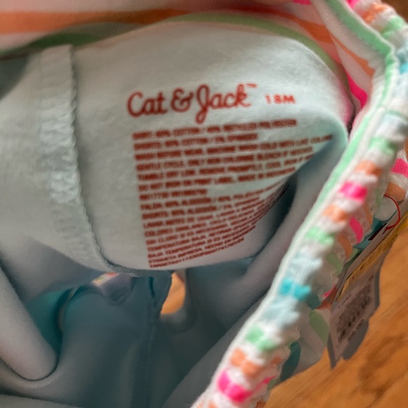 NWT Cat & Jack Purple Ruffle Sleeve Top with Striped Skirt, Size 18 M - Picture 6 of 10